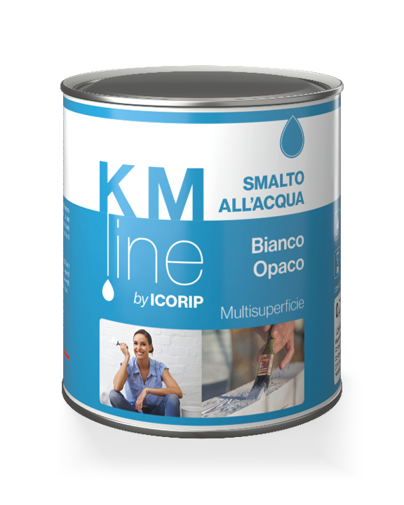 Latta KM Smalto della linea KM Line ICORIP, smalto all'acqua bianco opaco da 750 ml